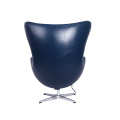 Fauteuil Egg Mid Century Modern en Cuir Arne Jacobsen