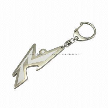 Bottle Opener Keyring, Made of Zinc Alloy, Customized Design Welcomed, Small Orders Available