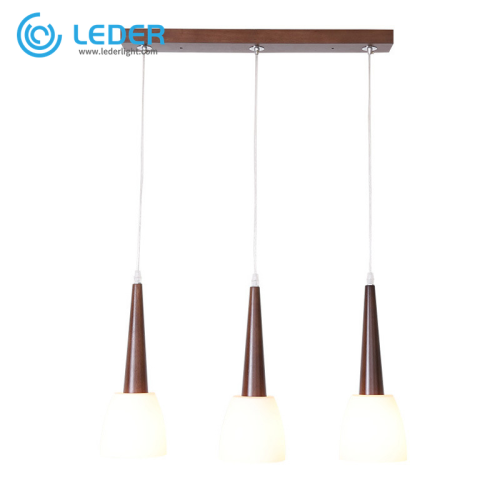 LEDER Coole houten hanglampen