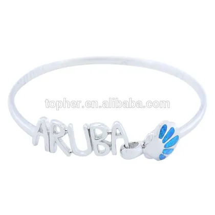 2015 Hot sale Aruba Lucky bracelet wholesale 925 silver blue shell opal bracelet
