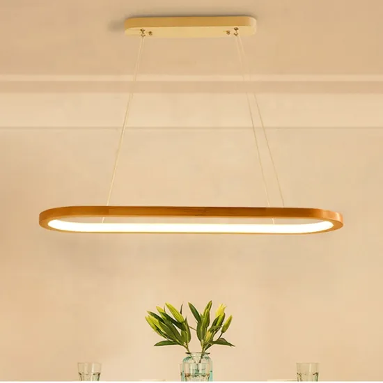 Modern Nordic LED Ring Pendant Lamp - Best Factory Price Custom Office Bedroom Hanging Wood Light