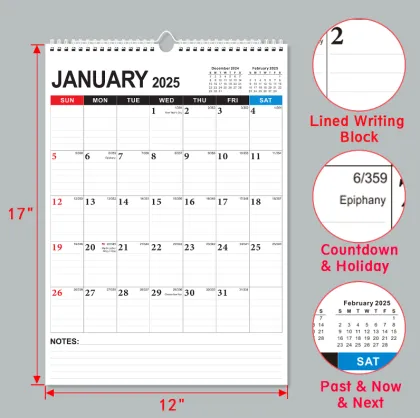 Customized Monthly Wall Calendar & Daily Schedule Planner