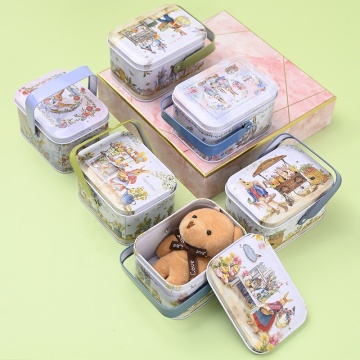 2024 Easter Decorations: Creative Handmade Tin Biscuit Box in Rabbit Theme - Iron Gift Box