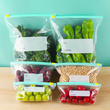 Sacchetti di plastica stampati personalizzati per imballaggi alimentari, frigorifero e conservazione del congelatore - sacchetti di scorrimento con chiusura a zip riutilizzabili