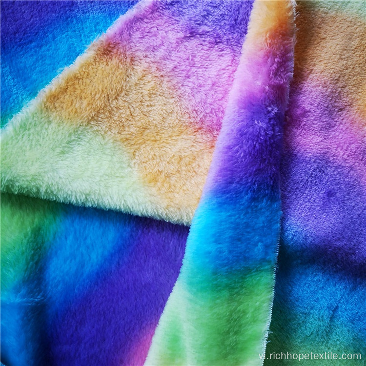 Polyester đầy màu sắc In dệt kim dày Flannel