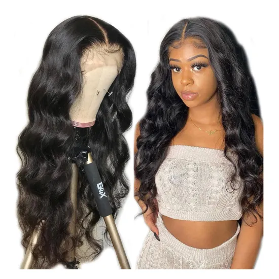 Top Selling Raw Indian 13*4 Lace Front Wig Human Hair Body Wave Single Donor Indian Virgin Hair Lace Frontal Double Drawn Wig