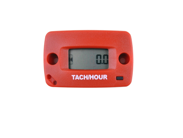 Resettable LCD Digital Inductive Tachometer Hour Meter Red