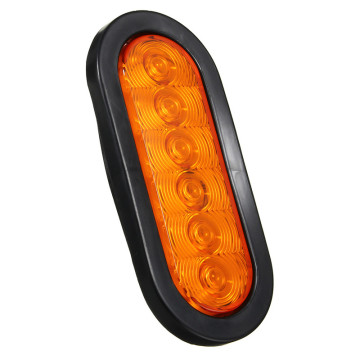 6 Inch Oval LED Stop Turn Tail Brake Light - Waterproof Surface Mount for Trailers and Trucks