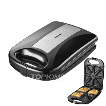 1200W 4-Slice Black Sandwich Maker: Household Grill and Toaster for Perfect Sandwiches
