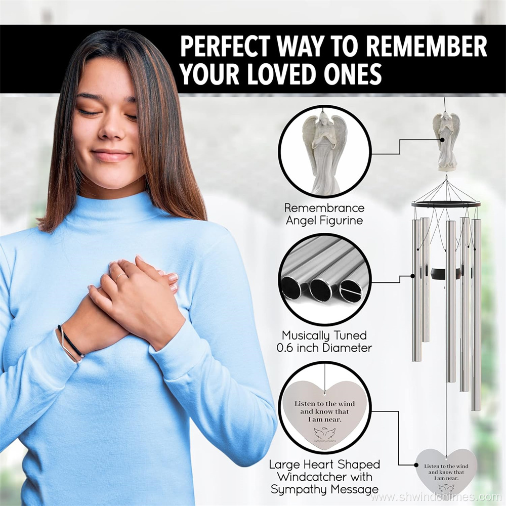Angel Memorial Wind Chimes for the Loss of a Loved One