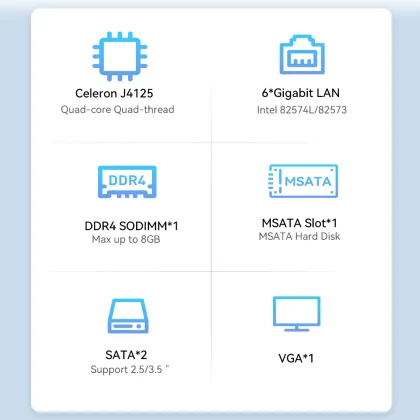 J4125 1U Firewall Router Server PC