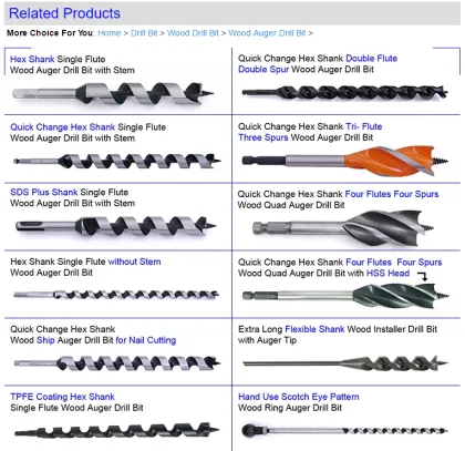 Wood working auger drill bit milling tools