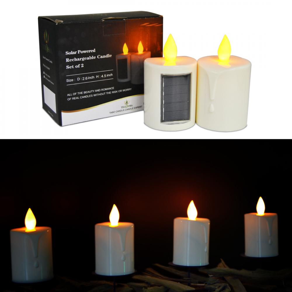 Outdoor Window Solar Powered Led Pillar Candles