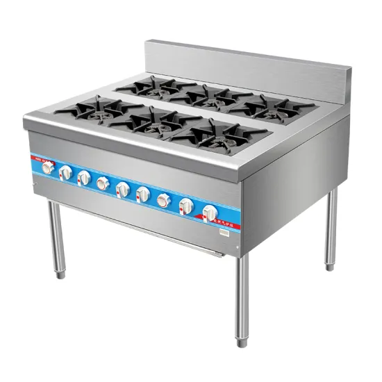 6-Burner Gas Stove with Oven and Induction Cooktop
