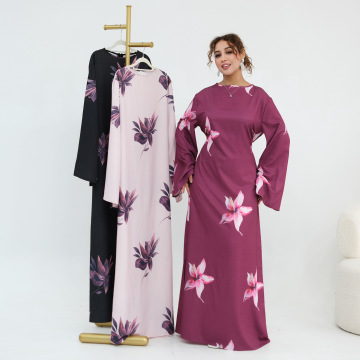 Abito Dubai Abaya con stampa floreale per ragazze