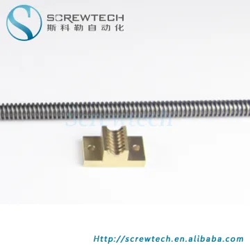 Custom brass nut Trapezoidal lead screw Tr16x3 stainless steel lead screw