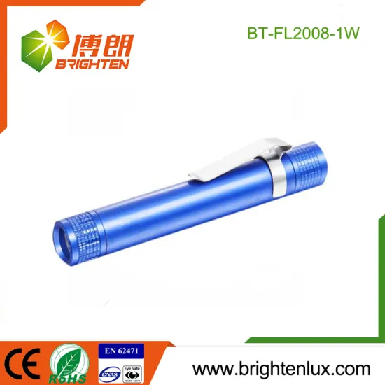 Factory Hot Sale Aluminum Material 1*AA cell Powered Yellow Light Small 1W led Medical Flashlight for Doctor and Nurse