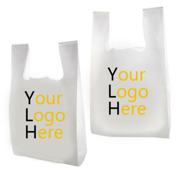 hdpe recyclable plastic vest handle carrier shopping packaging thank you plastic travel storage bag