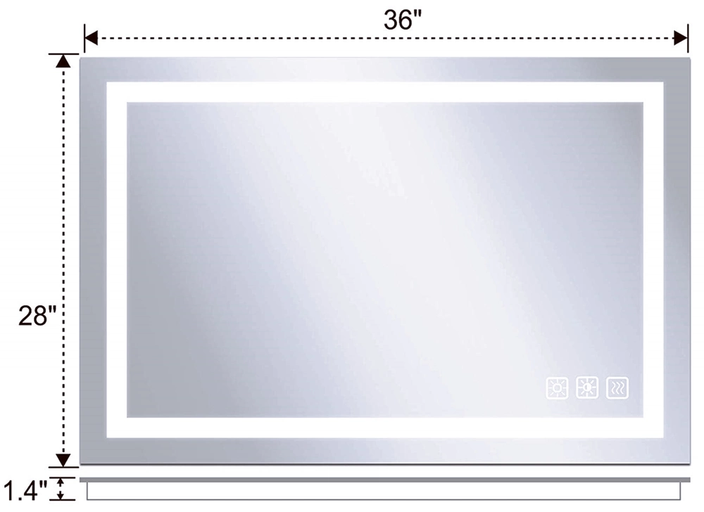 Sally Salle De Bains LED Miroir Tenture Murale Capteur Tactile Interrupteur Dimmable Lumière Décorative À La Maison Sans Cadre Miroir Vertical ou Horizontal