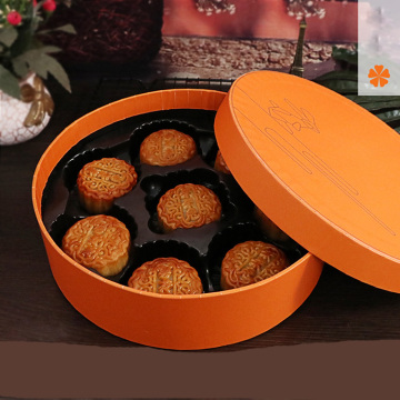 Scatola mooncake rotonda stampata personalizzata con inserto in plastica