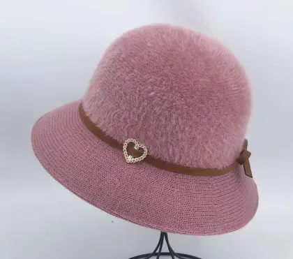 Wholesale Winter Knitting Caps and Bowknot Basin Hats for Middle-aged and Old Women