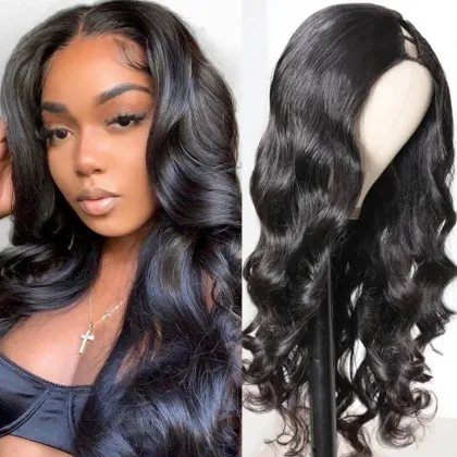 body wave u part human hair wig, easy to wear glueless u part wig