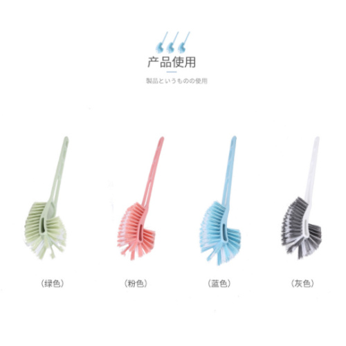 Long Bristle Scrubber Silicone Double Hockey Toilet Brush