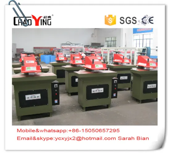 Hydraulic swing arm die press cutting machine for leather/plastic/eva foam/rubber