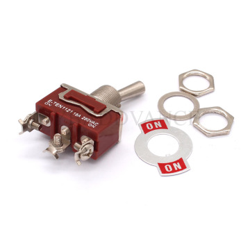 E-TEN1021 SPST Red 2-Way ON/OFF Locking Rocker Toggle Switch AC250V 15A