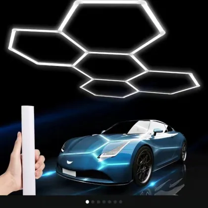 TYSON 2400x4800MM Hexagon LED Lights for Car Shops & Garages