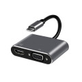 Type-C USB3.0充電器HUB TO HDMI VGAアダプター