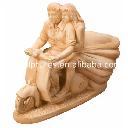 Hot Sale white marble little angel flowerpot