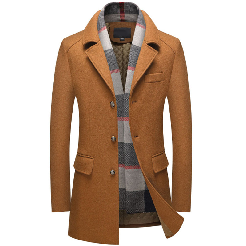 Double Collar Trench Coat Male