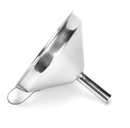 Stainless steel funnel with removable strainer funnel