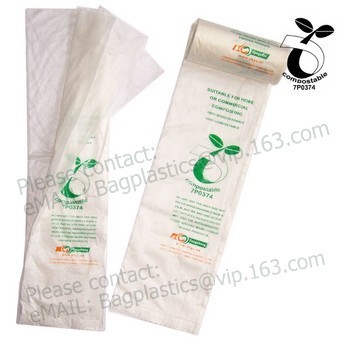 Sacchetti di amido di mais, sacchetti compostabili, 100% biodegradabile borse plastica di PLA immondizia per materiale in rotolo, sacchetti della maglia di plastica biodegradabile