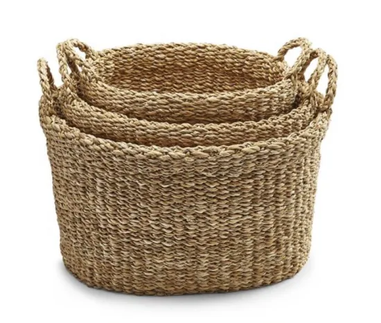square shape Woven Seagrass Basket for storage