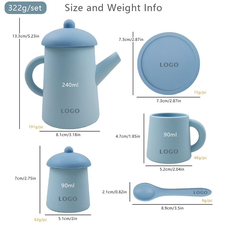 silicone tea set toys MFZ-G007