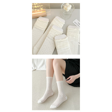 Combed cotton high tube cotton pile socks