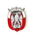 Emblema del metallo del falco di colore della bandiera del logo degli Emirati Arabi Uniti