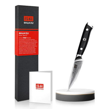SHAN ZU Pro Series: Premium 67 Layer Damascus Steel Paring Fruit Knife with G10 Handle - Perfect Gift for Women and Men