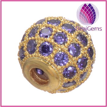 8mm micro pave beads brass spacer beads