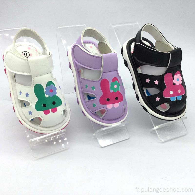 Nouveaux sandales mignonnes PU Baby Girl avec son