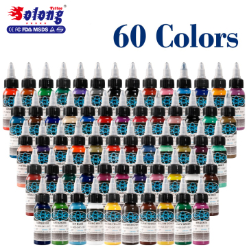 Solong Tattoo 30ml/Bottle 60 Colors Permanent Body Tattoo Ink Set