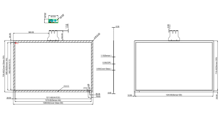 55 Inch Waterproof Capacitive Touch Screen