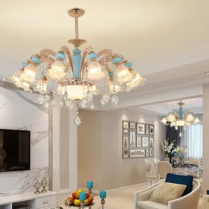 Elegant French Ceramic Chandelier