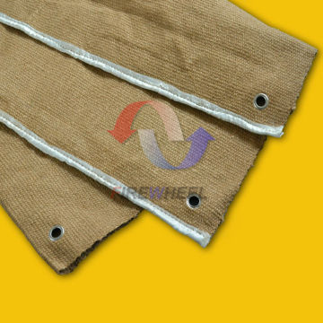 C105SV-WB 3mm Thickness Vermiculite Coated Ceramic Fiber Cloth with S.S Wire Welding Blanket