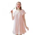 Camisola de algodão feminino vestido vintage Princess Nightdress