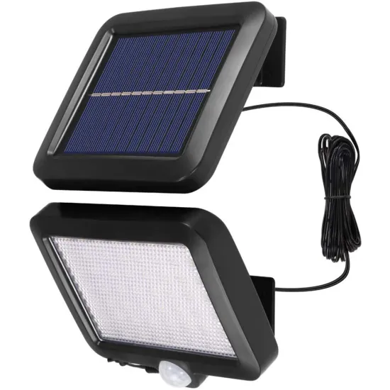 Adjustable Solar Flood Light with PIR Motion Sensor and IP65 Waterproof for Security Wall Lighting