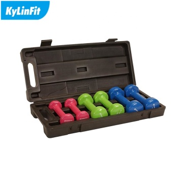 High-Quality 9KG Vinyl Dipped Iron Cast Dumbbell Set with PE Box