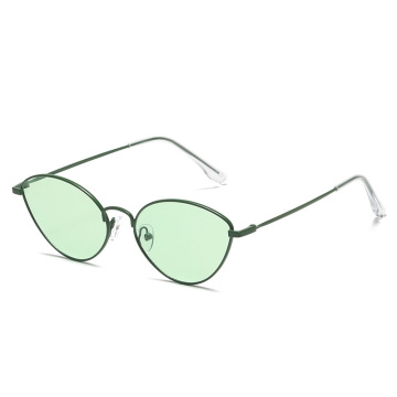 Fashion Cat-Eye Small Frame Colorful Sunglasses Men And Women Fashionable Metal Sunglasses